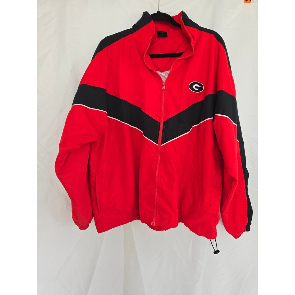 Georgia‎ Bulldogs Red Black Mens Full Zip Windbreaker Jacket NCAA